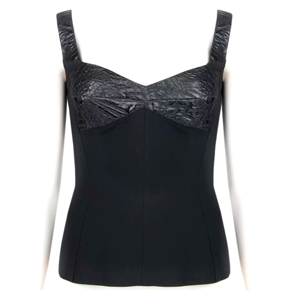GILES Sleeveless Croc Print Sexy Fitted Bustier Top Sweetheart Neck XS / 40